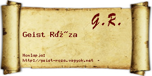 Geist Róza névjegykártya